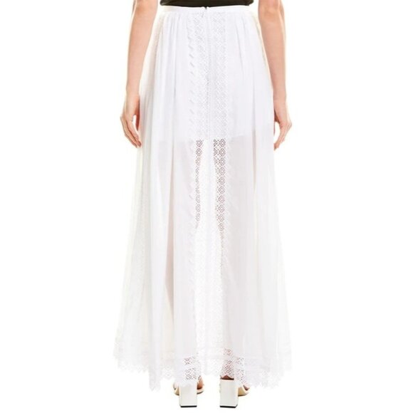Charo Ruiz NWT Sheer Lace Maxi Skirt White Long Vega Panel Medium - Picture 2 of 7